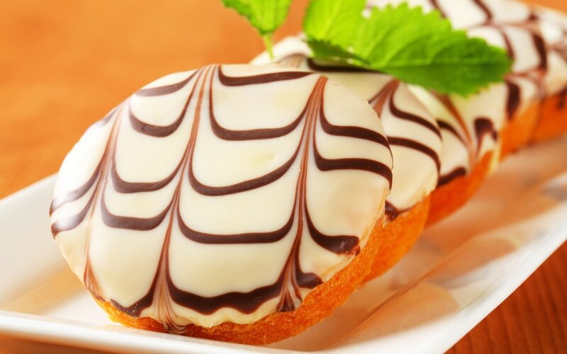 Chocolate-drizzled Pastries