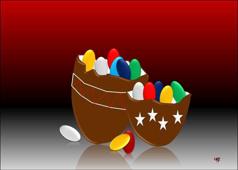Chocolate Egg with Candies — Brown