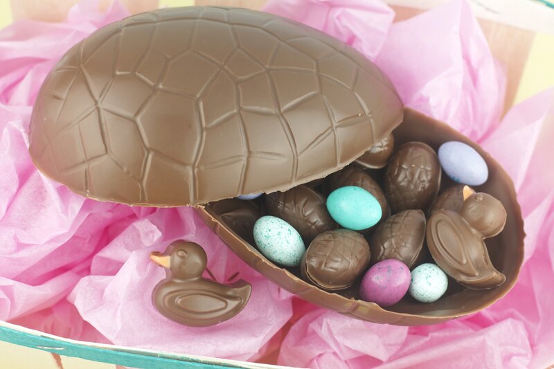 chocolate egg with candies