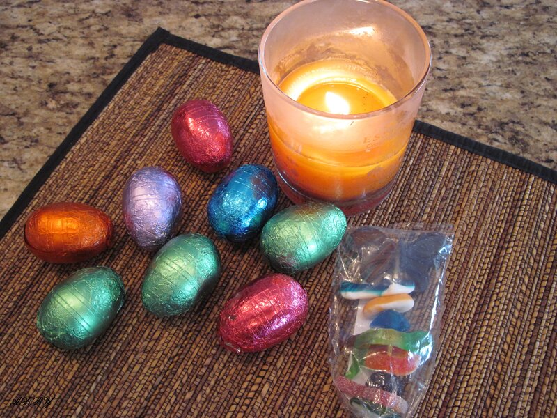 Chocolate Eggs and Candle — Brown