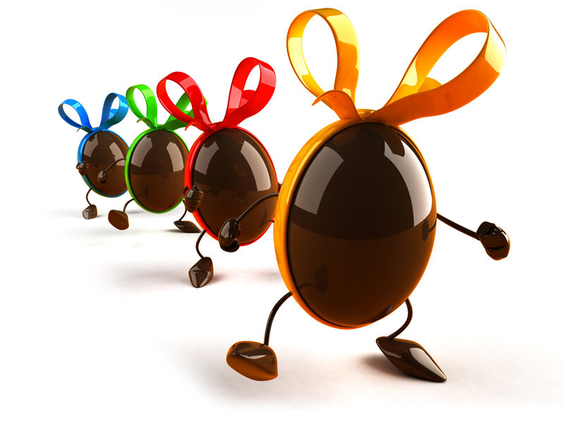 Chocolate Eggs with Bows