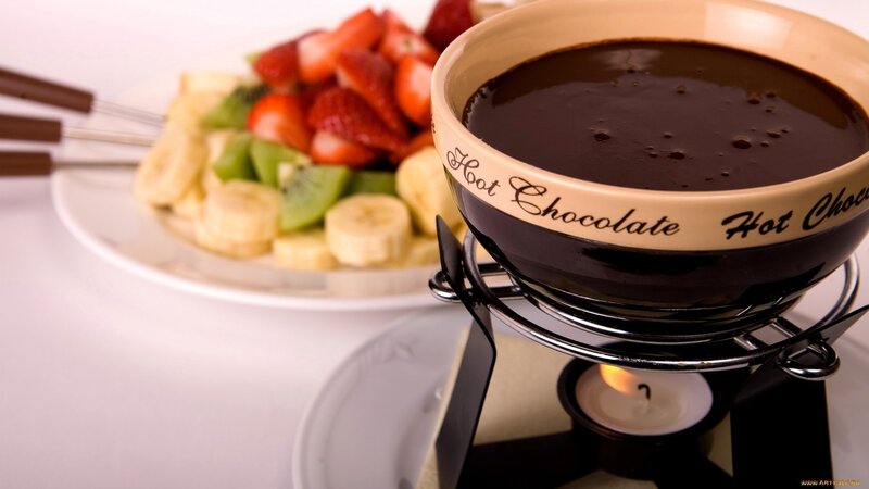 Chocolate Fondue Setup — Brown, Indulgent