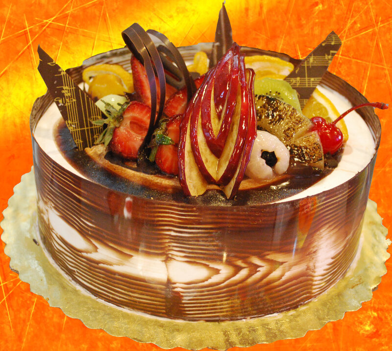 Chocolate Fruit Cake — Brown, Festive