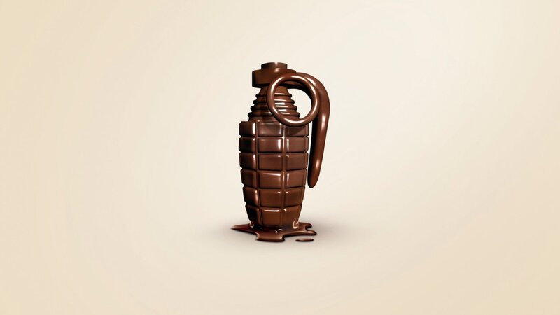 chocolate grenade sculpture