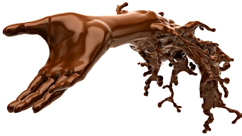 Chocolate Hand Splashing