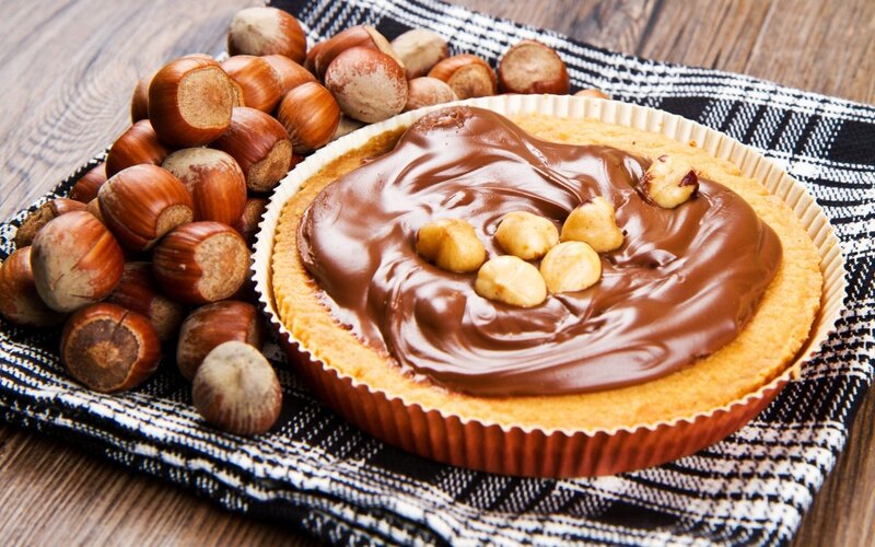 Chocolate Hazelnut Tart — Brown, Appetizing