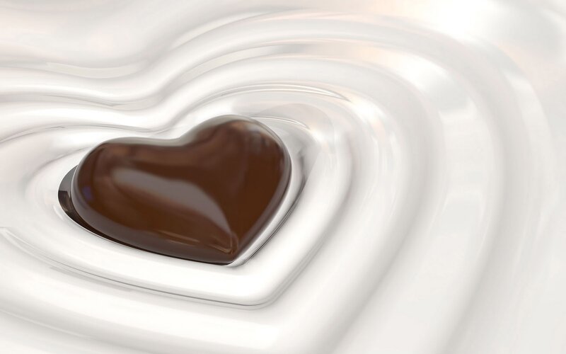 Chocolate Heart in Cream — Brown, Calm