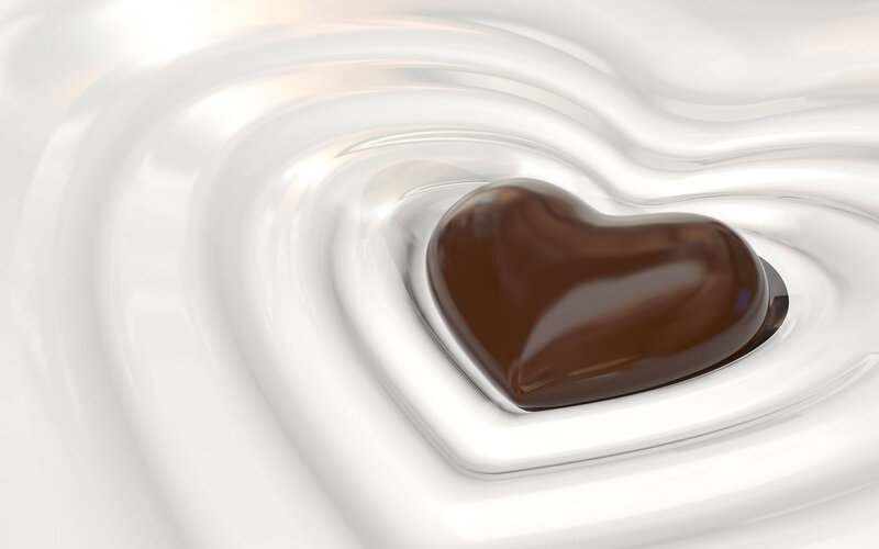 Chocolate Heart in Cream — Brown