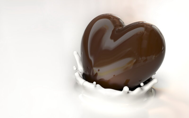 Chocolate Heart in Milk — Brown, Calm