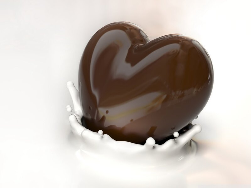 Chocolate Heart in Milk — Brown