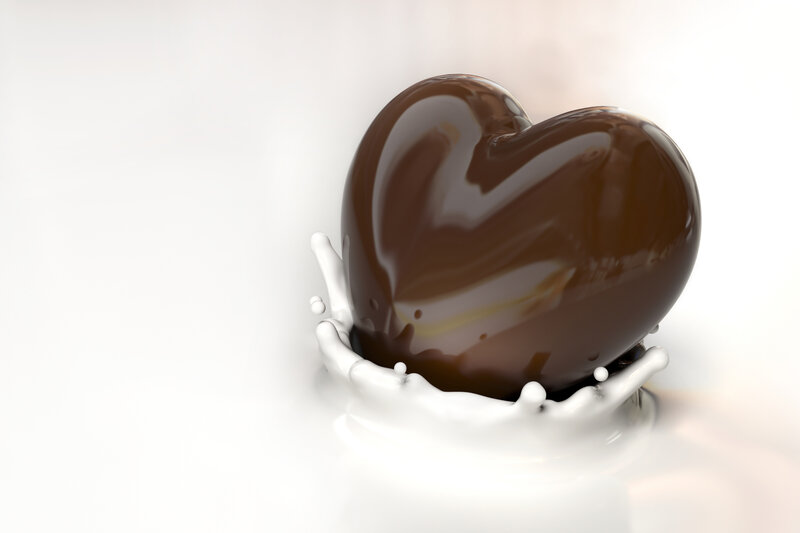 Chocolate Heart in Milk