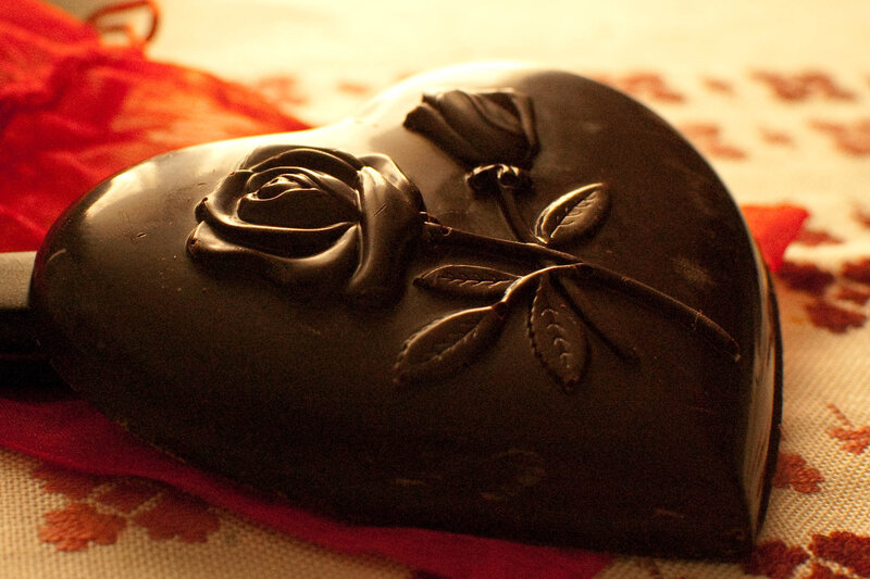 Chocolate Heart with Rose