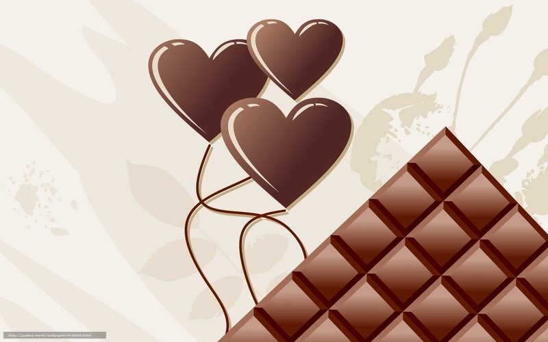 Chocolate hearts and bar
