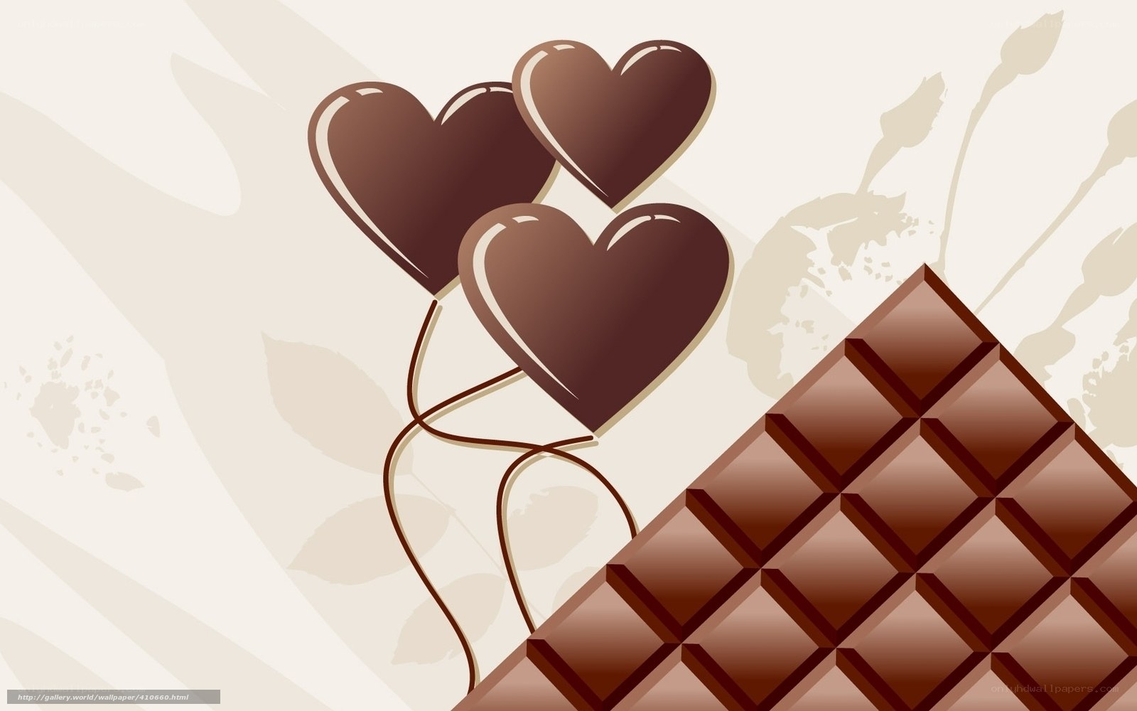 Chocolate hearts and bar