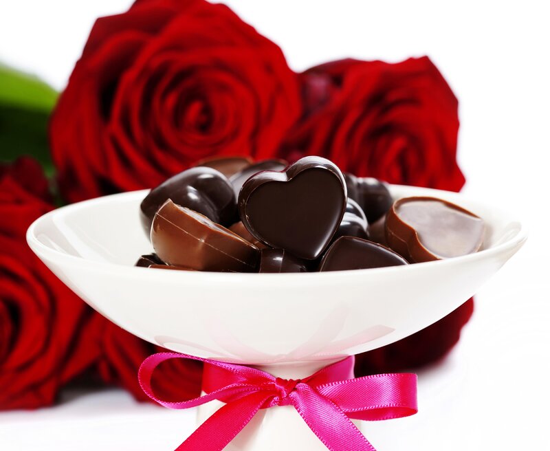 Chocolate Hearts in Bowl