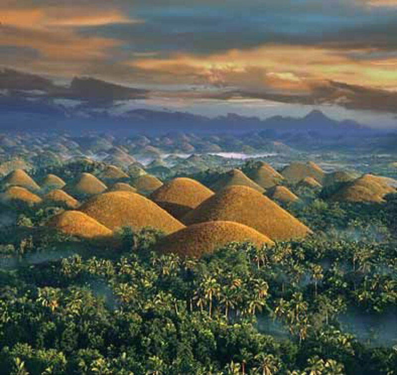 Chocolate Hills at sunset