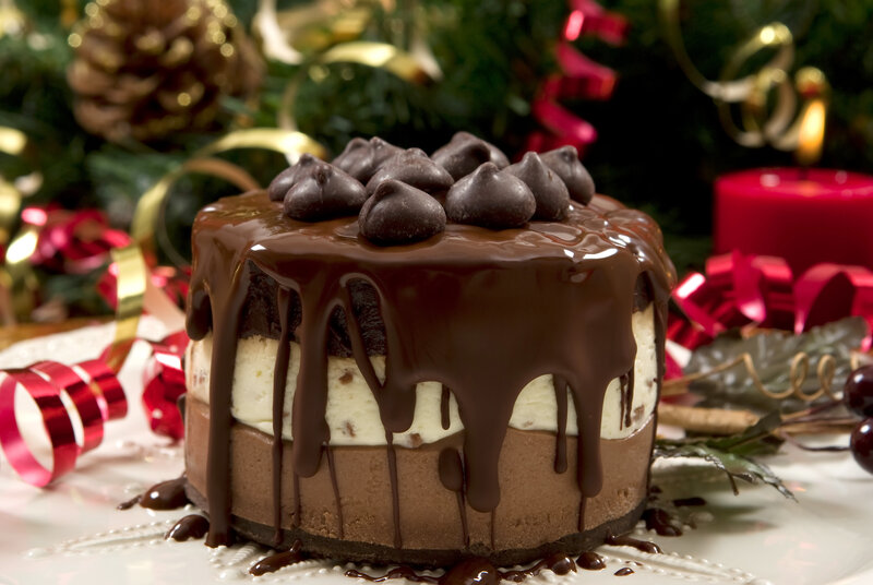 Chocolate Ice Cream Cake — Brown, Festive
