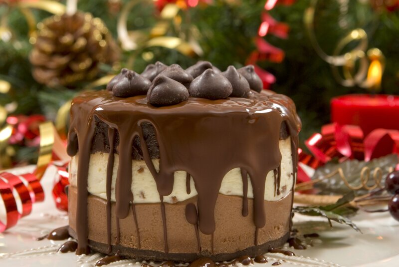 Chocolate Ice Cream Cake — Brown, Festive, Winter