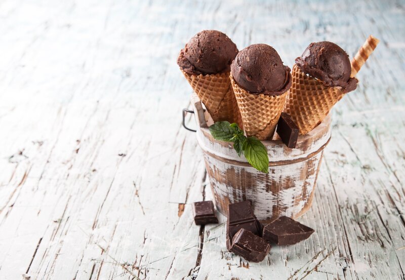 Chocolate Ice Cream Cones — Brown