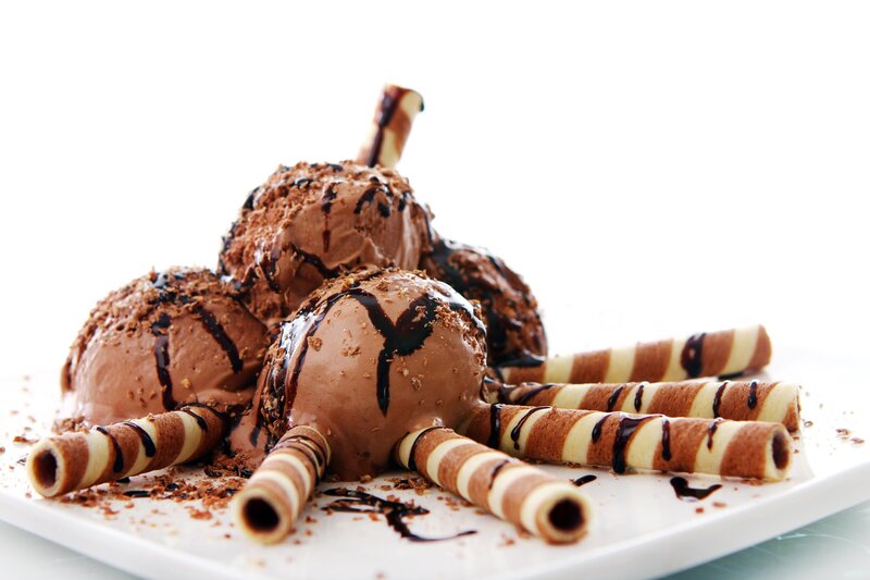 Chocolate Ice Cream Dessert — Brown, Appetizing, Photograph