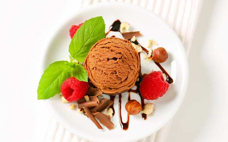 Chocolate Ice Cream Dessert — Brown, Appetizing