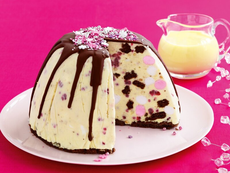 Chocolate Ice Cream Dessert — Pink