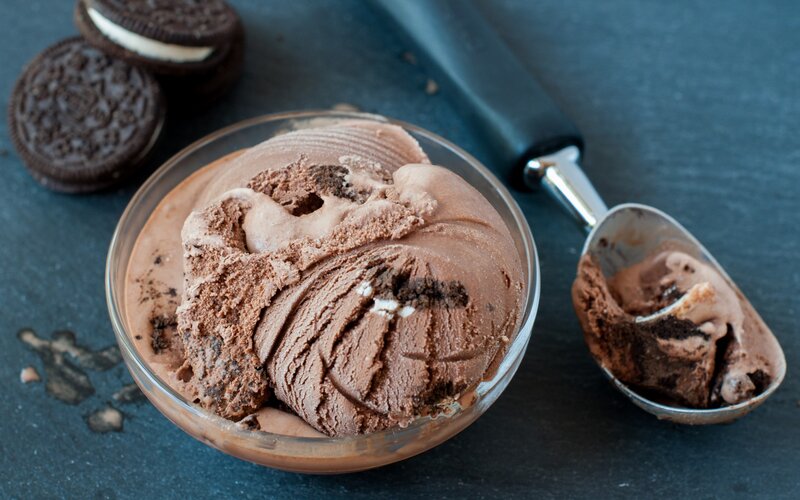 Chocolate Ice Cream in Bowl