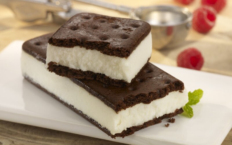 Chocolate ice cream sandwiches