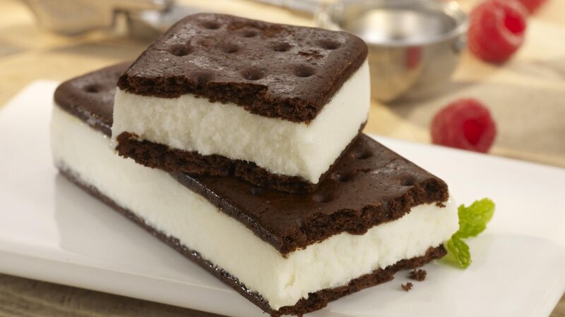 Chocolate Ice Cream Sandwiches — Brown, Appetizing, Photograph