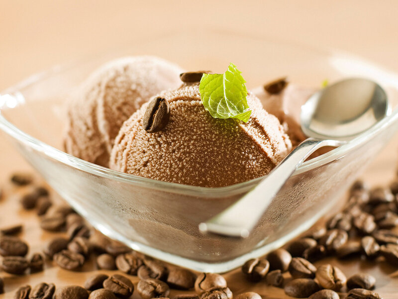 Chocolate Ice Cream Scoop — Brown, Appetizing, Photograph
