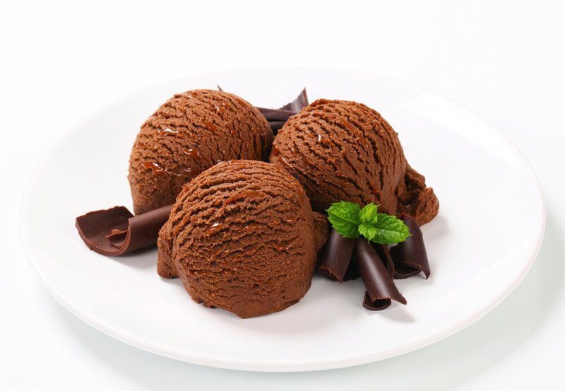 Chocolate Ice Cream Scoops — Brown, Appetizing, Photograph