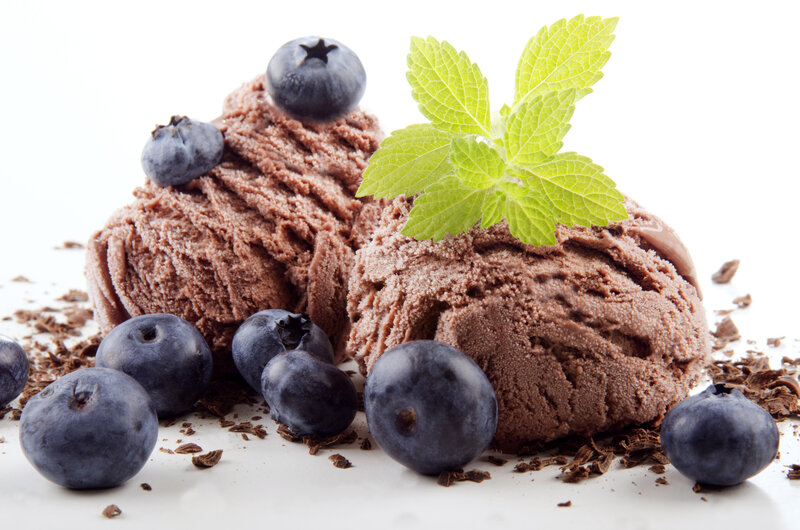 Chocolate Ice Cream Scoops — Brown, Fresh