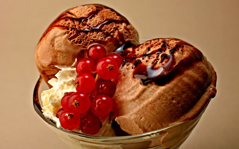 Chocolate Ice Cream Sundae — Brown