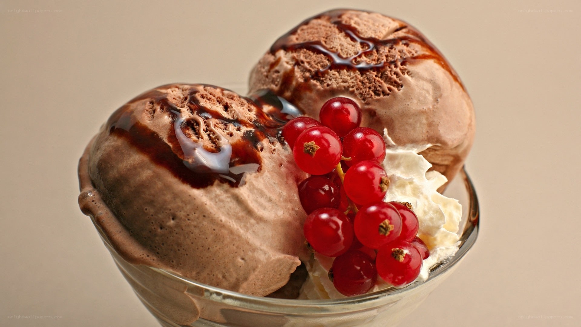 Chocolate ice cream sundae