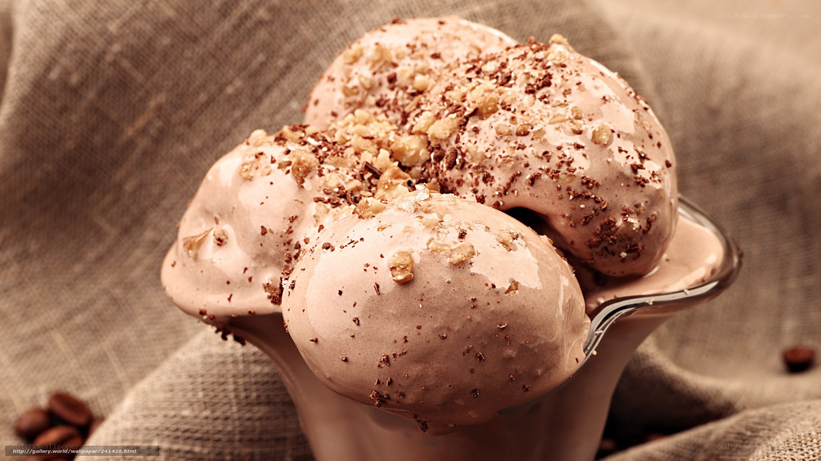 chocolate ice cream with nuts