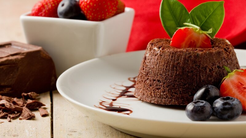 Chocolate Lava Cake — Brown, Appetizing, Photograph