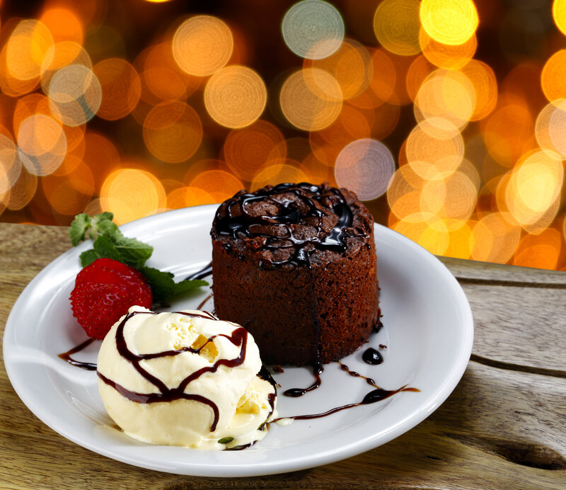 Chocolate Lava Cake — Brown, Warm