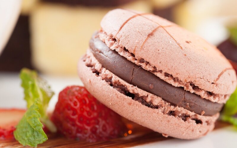 Chocolate Macaron with Strawberry