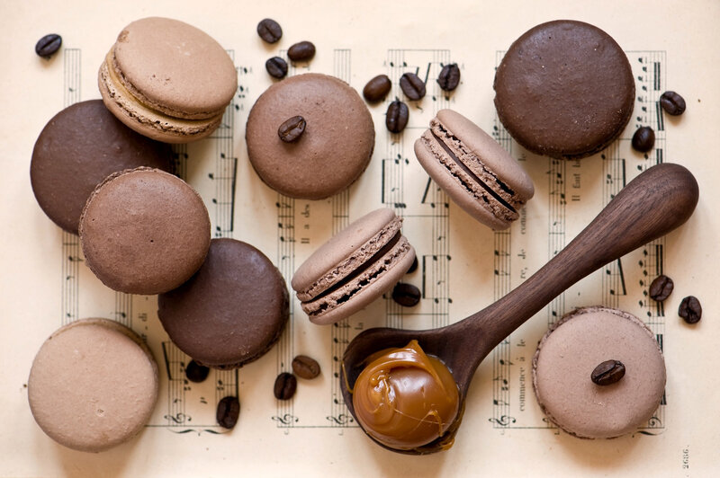 Chocolate Macarons and Coffee