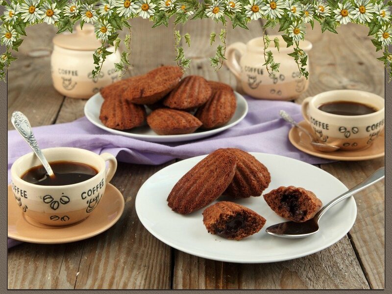 Chocolate Madeleines with Coffee — Brown, Cozy, Morning
