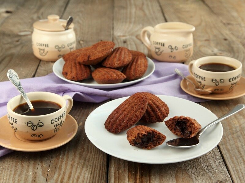 Chocolate Madeleines with Coffee — Brown, Cozy