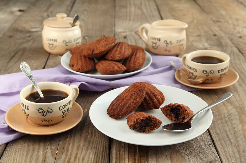 Chocolate Madeleines with Coffee — Brown