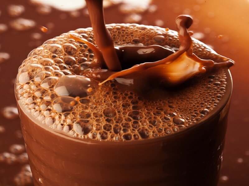 Chocolate Milk Being Poured