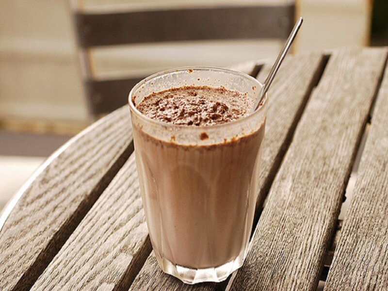 Chocolate Milkshake in Glass — Brown