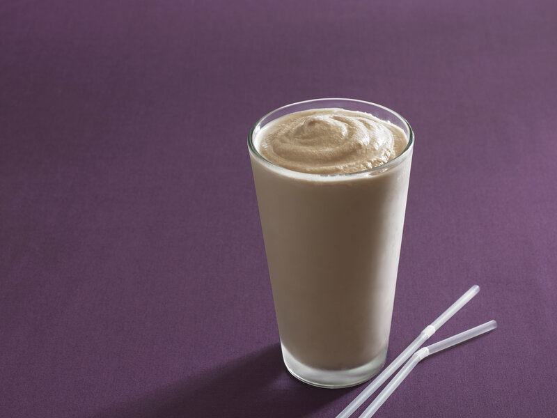 chocolate milkshake in glass