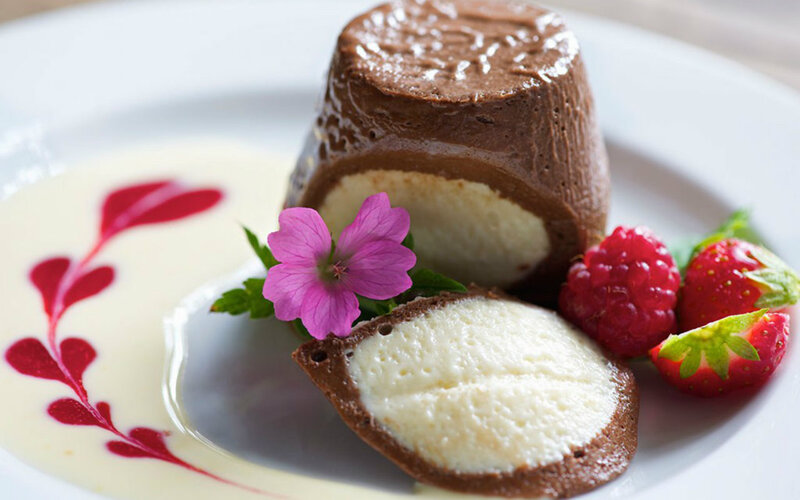 Chocolate Mousse Dessert — Brown, Delicate, Photograph