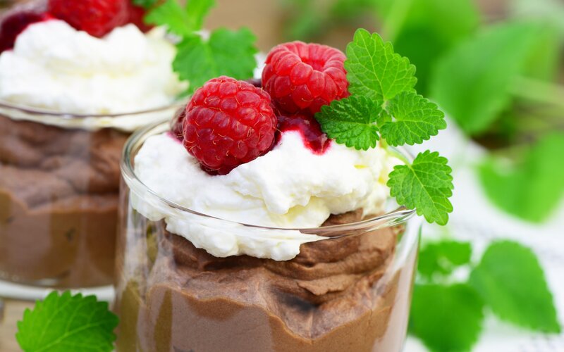 Chocolate Mousse Dessert — Brown, Fresh, Photograph