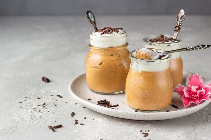 Chocolate Mousse Desserts — Brown, Calm