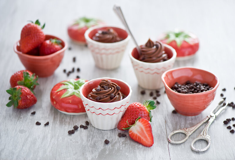 Chocolate Mousse Desserts — Red