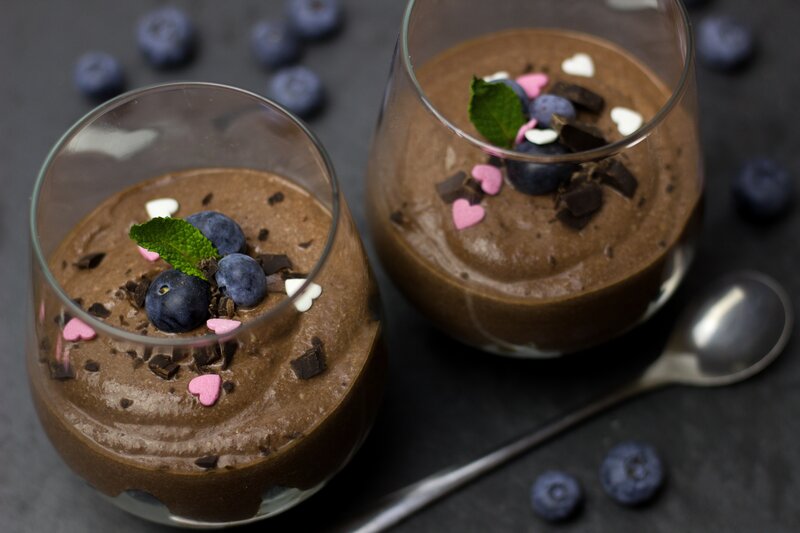 Chocolate mousse with berries